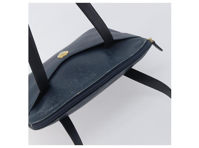 Borsa a mano Christian Dior in pelle blu navy e oro Auth ep15745 - vista 6