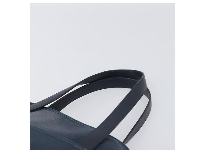 Borsa a mano Christian Dior in pelle blu navy e oro Auth ep15745 - vista 8