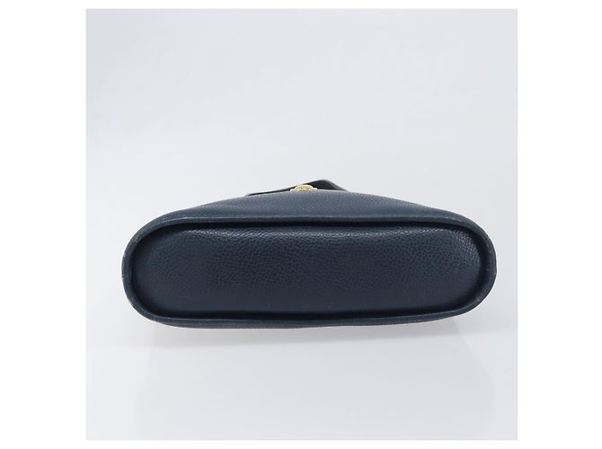 Borsa a mano Christian Dior in pelle blu navy e oro Auth ep15745 - vista 9