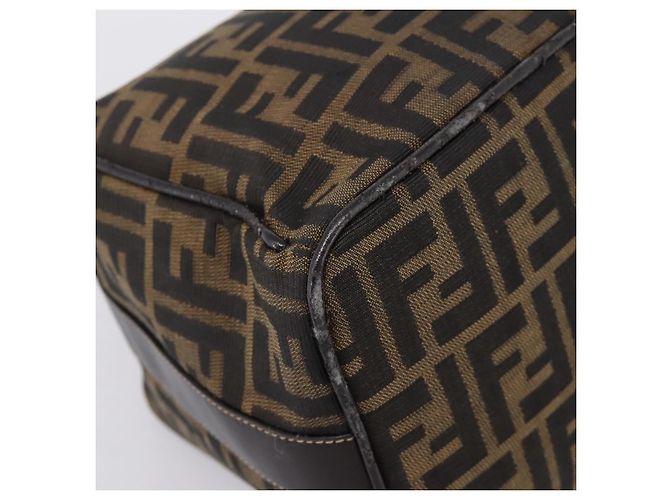 Borsa a mano Vanity FENDI Zucca Canvas Nero Marrone Auth 197863 - vista 10