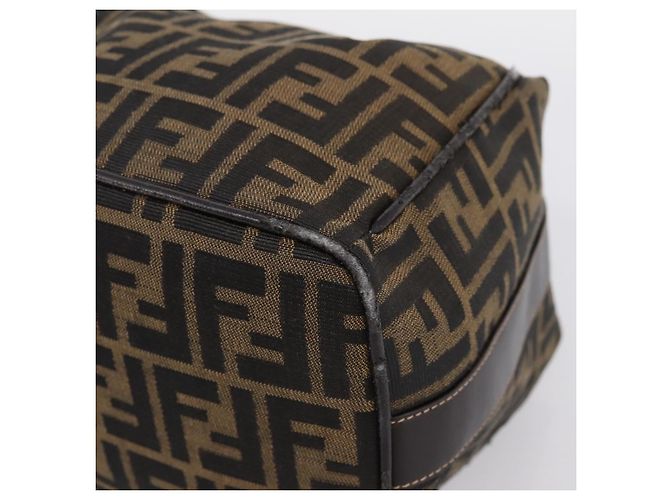 Borsa a mano Vanity FENDI Zucca Canvas Nero Marrone Auth 197863 - vista 14