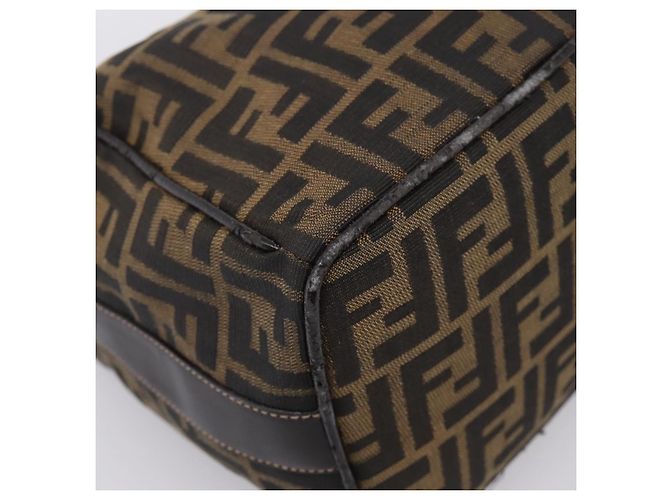 Borsa a mano Vanity FENDI Zucca Canvas Nero Marrone Auth 197863 - vista 15