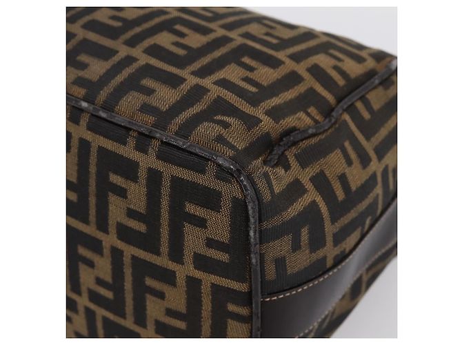 Borsa a mano Vanity FENDI Zucca Canvas Nero Marrone Auth 197863 - vista 16