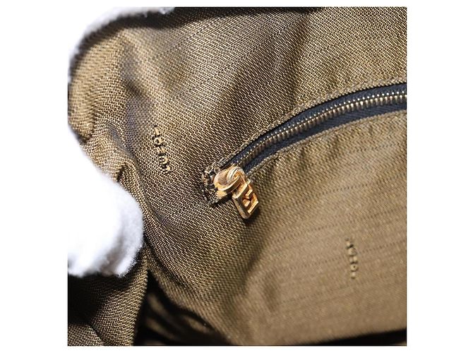Borsa a mano Vanity FENDI Zucca Canvas Nero Marrone Auth 197863 - vista 20