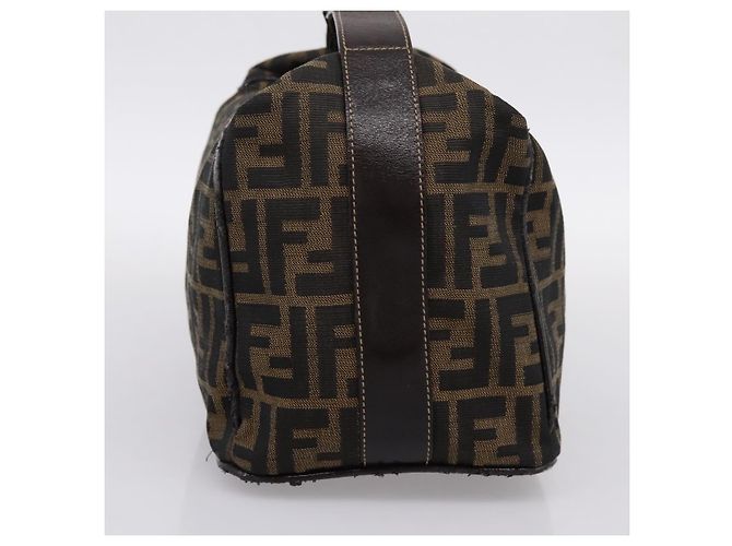 Borsa a mano Vanity FENDI Zucca Canvas Nero Marrone Auth 197863 - vista 3