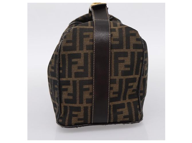 Borsa a mano Vanity FENDI Zucca Canvas Nero Marrone Auth 197863 - vista 4