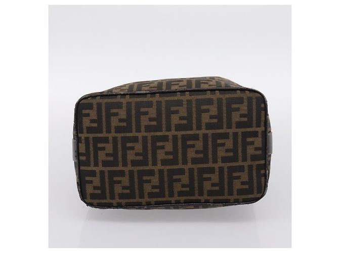 Borsa a mano Vanity FENDI Zucca Canvas Nero Marrone Auth 197863 - vista 5