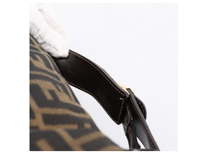 Borsa a mano Vanity FENDI Zucca Canvas Nero Marrone Auth 197863 - vista 7