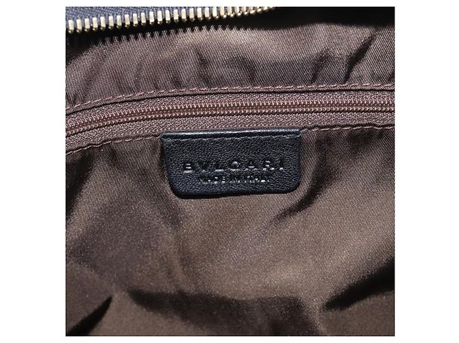 Bulgari Borsa a mano BVLGARI in pelle nera e oro Auth 198930A Nero - vista 21