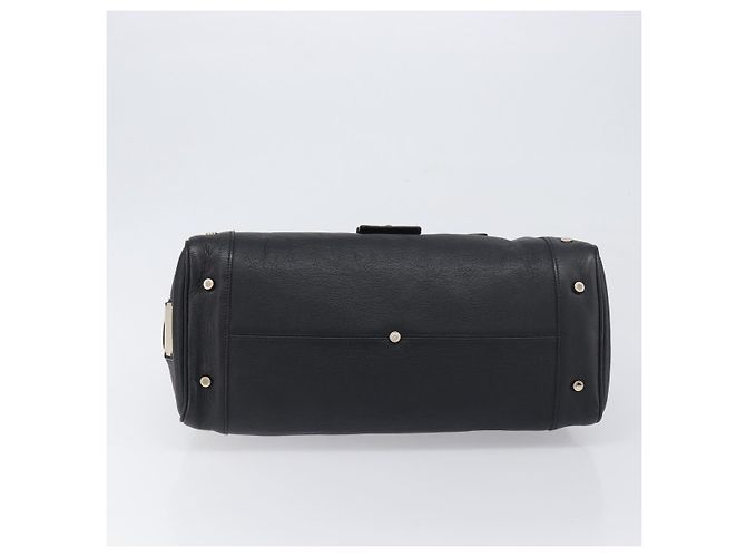 Bulgari Borsa a mano BVLGARI in pelle nera e oro Auth 198930A Nero - vista 5