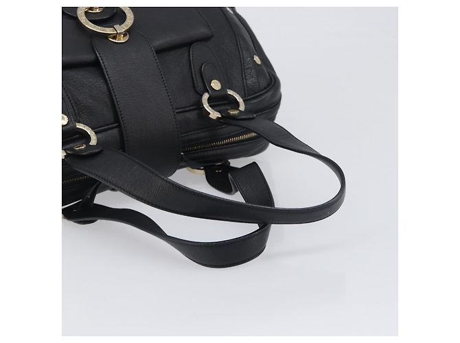 Bulgari Borsa a mano BVLGARI in pelle nera e oro Auth 198930A Nero - vista 7