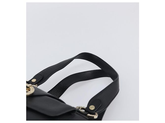 Bulgari Borsa a mano BVLGARI in pelle nera e oro Auth 198930A Nero - vista 8