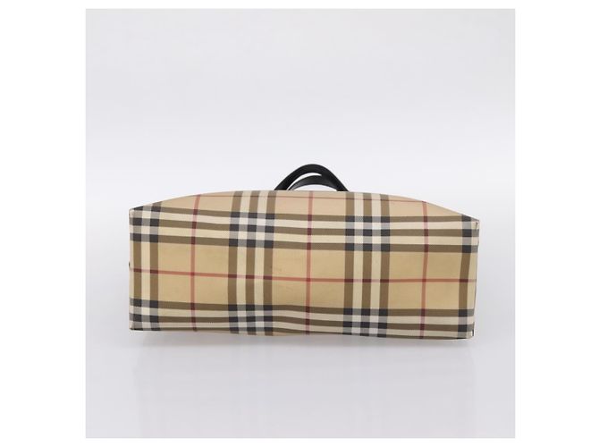 Borsa a mano BURBERRY Nova Check PVC Leather Beige Silver Auth BA15368 Argento - vista 5