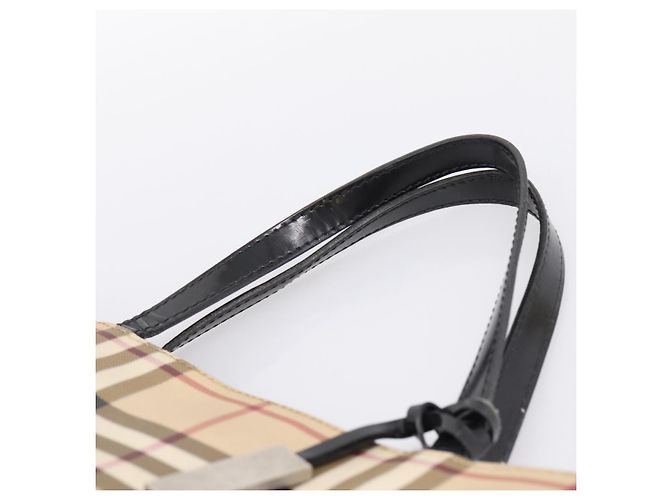 Borsa a mano BURBERRY Nova Check PVC Leather Beige Silver Auth BA15368 Argento - vista 8