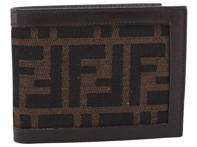 Carteira Bifold FENDI Zucca Canvas Brown Auth am12503V Marrom - vista 13