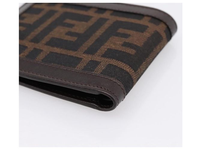 Carteira Bifold FENDI Zucca Canvas Brown Auth am12503V Marrom - vista 15