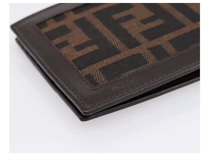 Carteira Bifold FENDI Zucca Canvas Brown Auth am12503V Marrom - vista 16