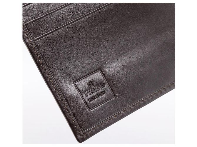 Carteira Bifold FENDI Zucca Canvas Brown Auth am12503V Marrom - vista 17