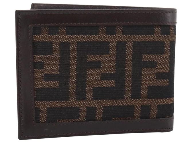 Carteira Bifold FENDI Zucca Canvas Brown Auth am12503V Marrom - vista 2