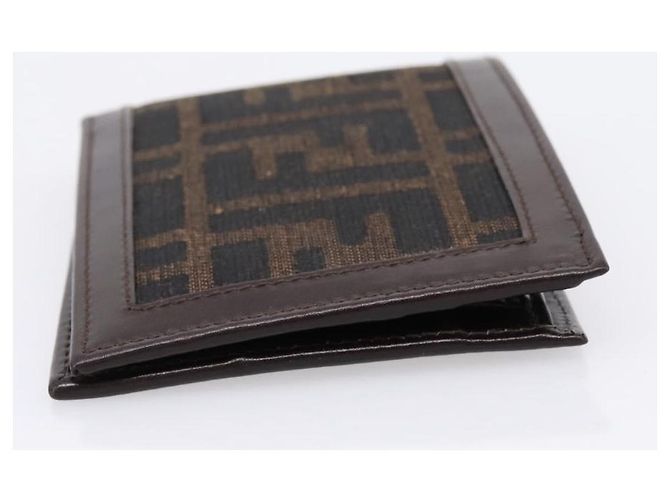 Carteira Bifold FENDI Zucca Canvas Brown Auth am12503V Marrom - vista 3
