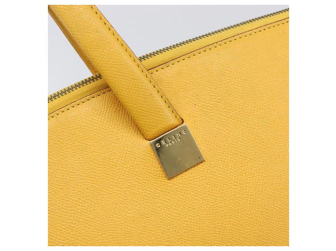 Céline Borsa Tote CELINE in pelle gialla, tono oro Auth ep15757 Giallo - vista 10