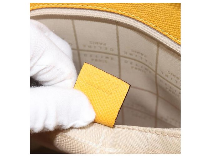 Céline Borsa Tote CELINE in pelle gialla, tono oro Auth ep15757 Giallo - vista 12