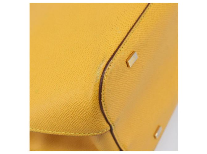 Céline Borsa Tote CELINE in pelle gialla, tono oro Auth ep15757 Giallo - vista 16