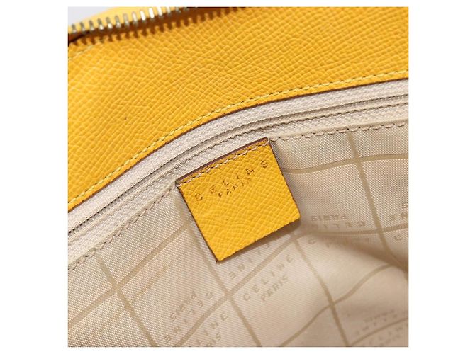 Céline Borsa Tote CELINE in pelle gialla, tono oro Auth ep15757 Giallo - vista 18