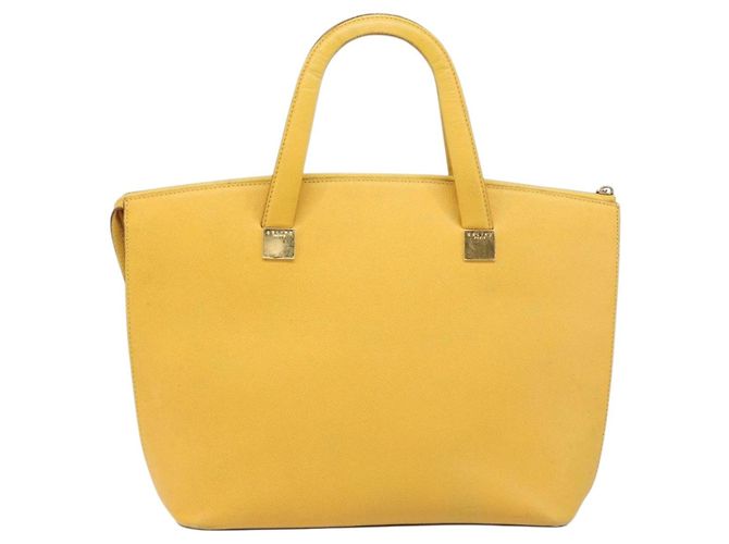 Céline Borsa Tote CELINE in pelle gialla, tono oro Auth ep15757 Giallo - vista 2