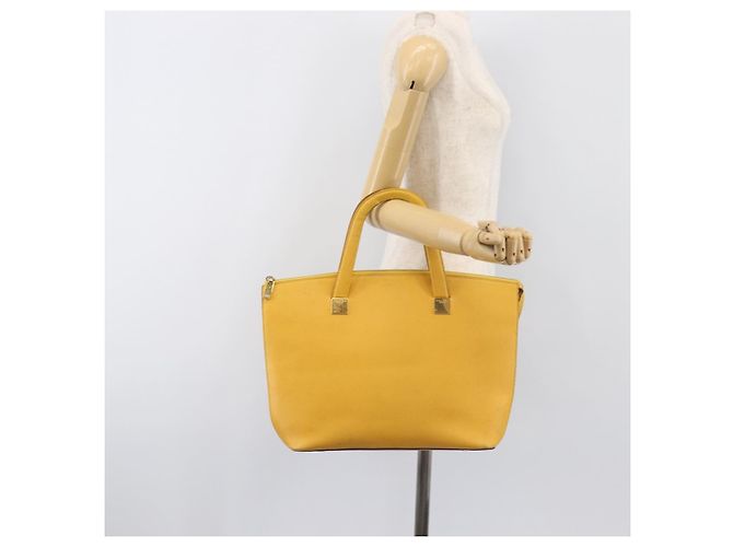 Céline Borsa Tote CELINE in pelle gialla, tono oro Auth ep15757 Giallo - vista 24