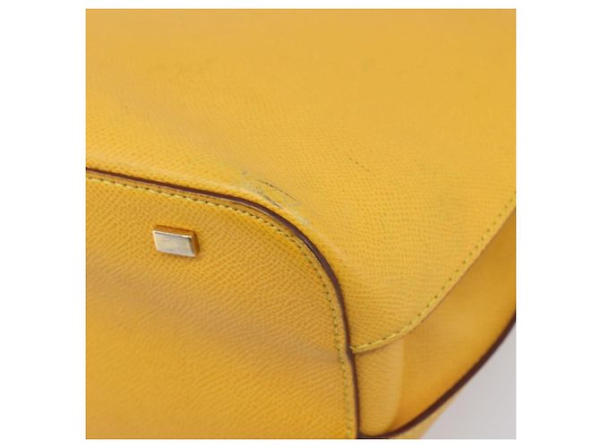 Céline Borsa Tote CELINE in pelle gialla, tono oro Auth ep15757 Giallo - vista 9