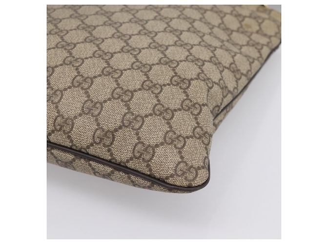 Borsa a tracolla GUCCI GG Supreme PVC Pelle Beige Tono Oro 201446 Auth BA15344 - vista 12