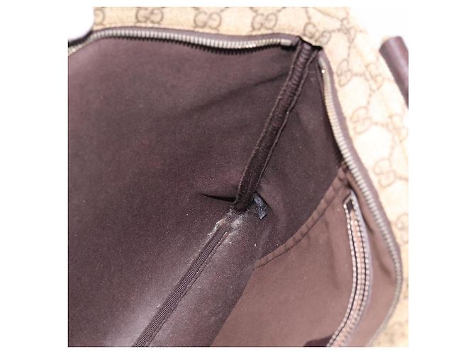 Borsa a tracolla GUCCI GG Supreme PVC Pelle Beige Tono Oro 201446 Auth BA15344 - vista 17