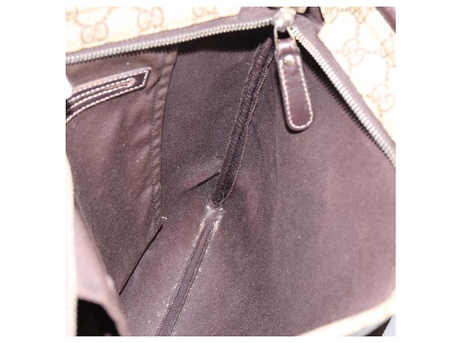 Borsa a tracolla GUCCI GG Supreme PVC Pelle Beige Tono Oro 201446 Auth BA15344 - vista 18