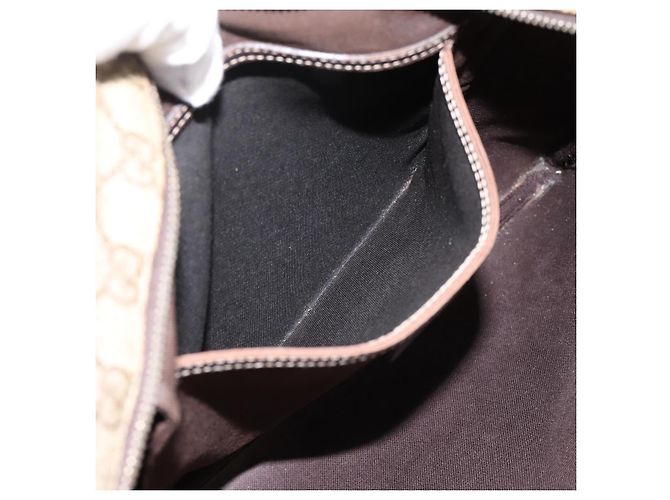 Borsa a tracolla GUCCI GG Supreme PVC Pelle Beige Tono Oro 201446 Auth BA15344 - vista 19
