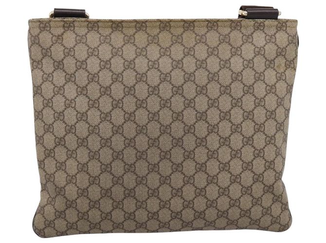 Borsa a tracolla GUCCI GG Supreme PVC Pelle Beige Tono Oro 201446 Auth BA15344 - vista 3