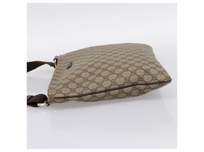 Borsa a tracolla GUCCI GG Supreme PVC Pelle Beige Tono Oro 201446 Auth BA15344 - vista 4