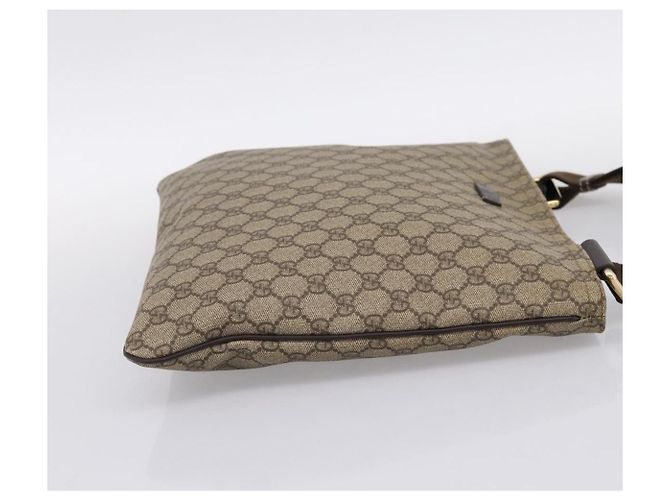 Borsa a tracolla GUCCI GG Supreme PVC Pelle Beige Tono Oro 201446 Auth BA15344 - vista 5
