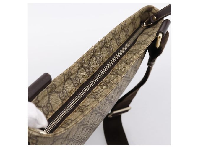 Borsa a tracolla GUCCI GG Supreme PVC Pelle Beige Tono Oro 201446 Auth BA15344 - vista 6