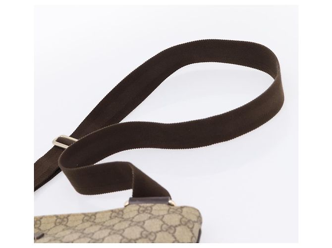 Borsa a tracolla GUCCI GG Supreme PVC Pelle Beige Tono Oro 201446 Auth BA15344 - vista 8