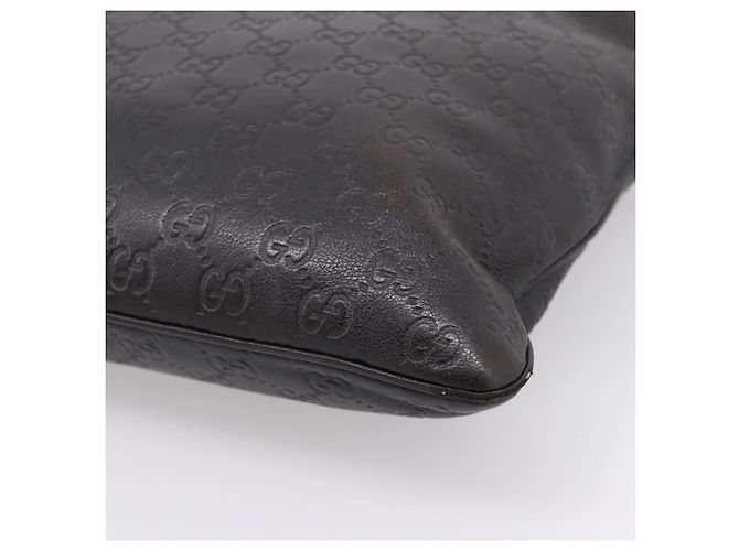 GUCCI GG Canvas Guccissima Shoulder Bag Leather Black Gold 201446 Auth 197649 Golden - view 10