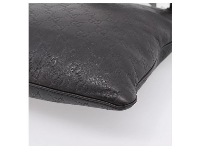 GUCCI GG Canvas Guccissima Shoulder Bag Leather Black Gold 201446 Auth 197649 Golden - view 12