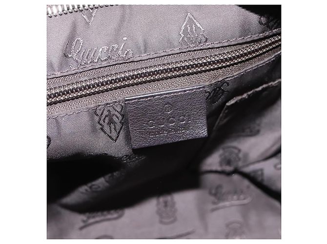 GUCCI GG Canvas Guccissima Shoulder Bag Leather Black Gold 201446 Auth 197649 Golden - view 15
