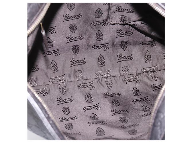 GUCCI GG Canvas Guccissima Shoulder Bag Leather Black Gold 201446 Auth 197649 Golden - view 16