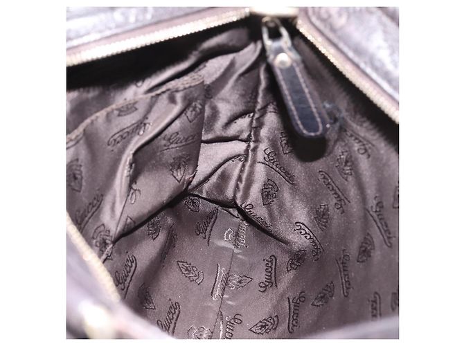 GUCCI GG Canvas Guccissima Shoulder Bag Leather Black Gold 201446 Auth 197649 Golden - view 17
