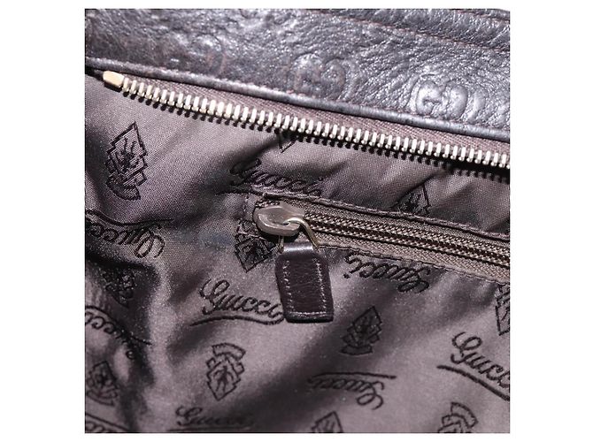 GUCCI GG Canvas Guccissima Shoulder Bag Leather Black Gold 201446 Auth 197649 Golden - view 19