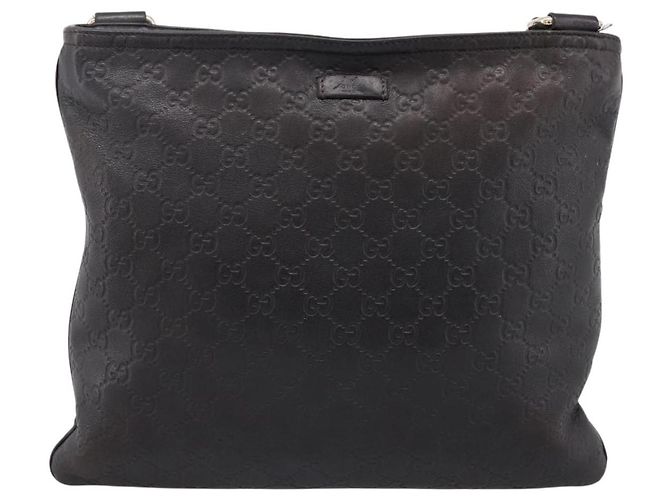 GUCCI GG Canvas Guccissima Shoulder Bag Leather Black Gold 201446 Auth 197649 Golden - view 2