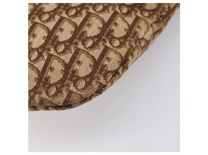 Borsa a tracolla Christian Dior Trotter Canvas Beige Gold Auth 199611 - vista 10