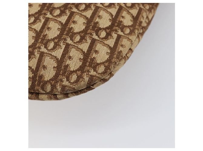 Borsa a tracolla Christian Dior Trotter Canvas Beige Gold Auth 199611 - vista 12