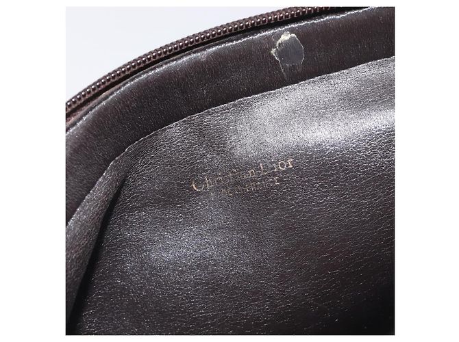 Borsa a tracolla Christian Dior Trotter Canvas Beige Gold Auth 199611 - vista 15